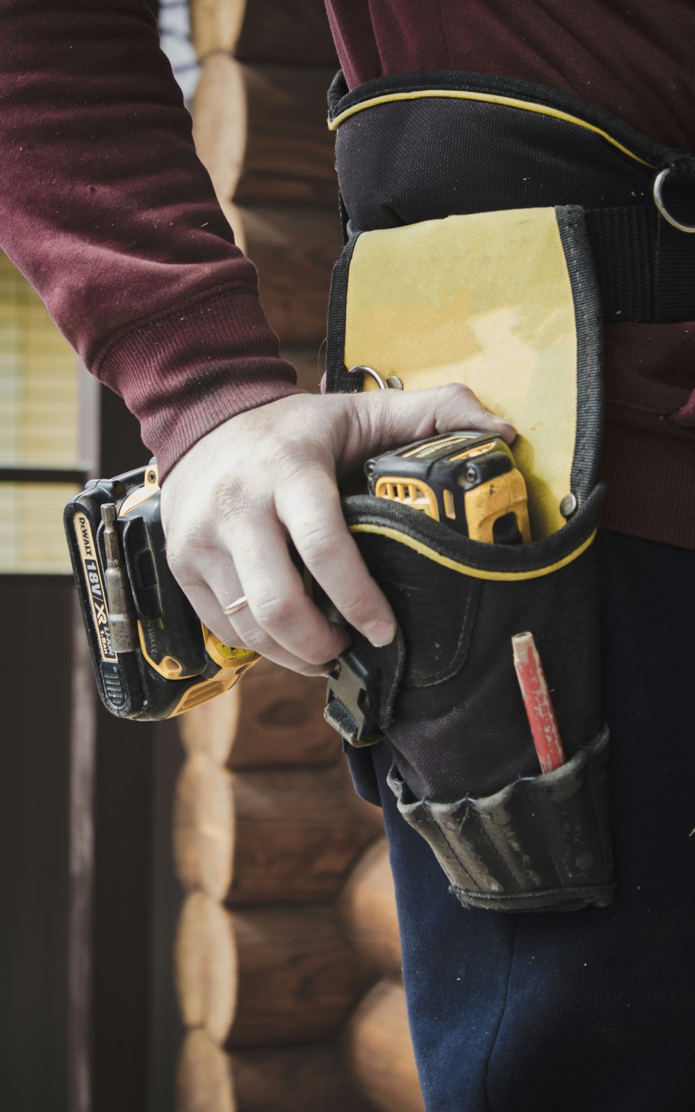 Tradesperson with tool belt